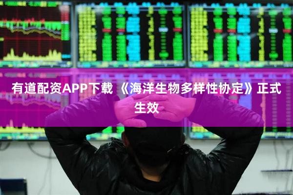 有道配资APP下载 《海洋生物多样性协定》正式生效
