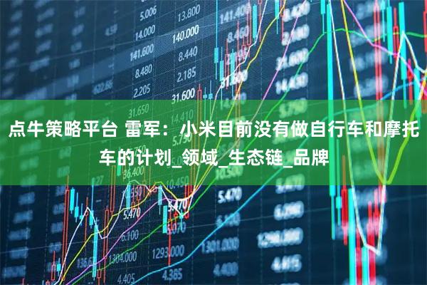 点牛策略平台 雷军：小米目前没有做自行车和摩托车的计划_领域_生态链_品牌