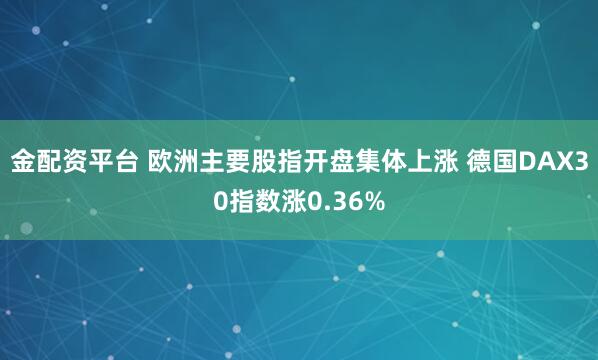 金配资平台 欧洲主要股指开盘集体上涨 德国DAX30指数涨0.36%